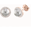 Picture of A stunning pair Dark Silver Pearl and diamond cluster earrings in 18ct rose gold
