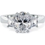 Picture of An exquisite oval and trapezium cut diamond ring in platinum