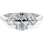 Picture of A stylish oval cut diamond 3 stone ring in platinum