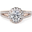 Picture of A stunning diamond halo cluster with shoulder stones in 18ct rose gold