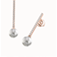 Picture of A timeless pair of Dark Silver Pearl and Round Brilliant Cut diamond drop earrings in 18ct rose gold