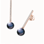 Picture of A beautiful pair of 9mm Black Pearl and Brilliant Cut diamond earrings in 18ct rose gold