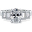 Picture of An exquisite oval and baguette cut diamond ring in 18ct white gold