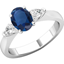 Picture of A timeless 3 stone sapphire & diamond ring in platinum (In stock)