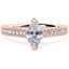Picture of A beautiful Marquise Cut diamond ring with shoulder stones in 18ct rose gold (In stock)