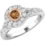 Picture of A stunning Chocolate Brown Round Brilliant Cut diamond set in a cluster in platinum