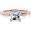 Picture of A beautiful Princess Cut diamond ring with shoulder stones in 18ct rose & white gold