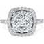 Picture of A stunning round brilliant cut cushion shaped halo diamond ring in 18ct white gold
