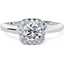 Picture of A stunning Round brilliant cut diamond cushion shaped Halo ring in 18ct white gold