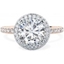 Picture of An Exquisite round brilliant cut diamond Halo ring with shoulder stones in 18ct rose & white gold