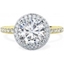 Picture of An Exquisite round brilliant cut diamond Halo ring with shoulder stones in 18ct yellow & white gold