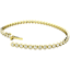 Picture of A stunning Round Brilliant cut diamond bracelet in a rub-over setting in 18ct yellow gold