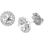 Picture of A striking pair of Round Brilliant Cut diamond Halo earrings in 18ct white gold