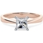 Picture of A classic Princess Cut solitaire diamond ring in 18ct rose & white gold