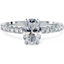 Picture of A stunning Oval cut diamond ring with shoulder stones in platinum