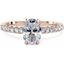 Picture of A stunning Oval cut diamond ring with shoulder stones in 18ct rose gold