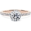 Picture of A stunning Round Brilliant cut Halo Diamond ring with shoulder stones in 18ct rose & white gold (In stock)
