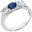 Picture of A classic three stone sapphire & diamond ring in platinum