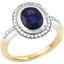 Picture of An elegant sapphire & diamond cluster style ring in 18ct yellow & white gold (In stock)