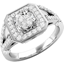 Picture of An elegant Round Brilliant Cut cluster diamond ring in platinum (In stock)