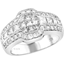 Picture of A stylish diamond cluster style dress/cocktail ring in 18ct white gold (In stock)