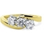 Picture of A unique Round Brilliant Cut three stone diamond ring in 18ct yellow & white gold (In stock)
