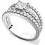 Picture of A stunning Princess Cut diamond ring with Round cut diamonds in platinum (In stock)