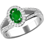 Picture of A sensational Emerald and diamond cluster with shoulder stones in 18ct white gold (In stock)