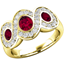 Picture of A stunning Ruby & Diamond dress diamond ring in 18ct yellow gold (In stock)