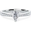 Picture of An elegant Pear Shaped diamond ring with shoulder stones in 18ct white gold (In stock)
