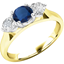 Picture of A timeless three stone sapphire & diamond ring in 18ct yellow & white gold (In stock)