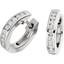 Picture of An elegant pair of Round Brilliant Cut diamond hoop earrings in 18ct white gold (In stock)