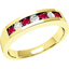 Picture of An elegant Round Brilliant Cut ruby & diamond eternity ring in 18ct yellow gold (In stock)