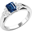 Picture of A beautiful sapphire & diamond ring with shoulder stones in 18ct white gold (In stock)