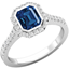 Picture of A stunning sapphire & diamond halo cluster style ring in 18ct white gold (In stock)