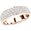 Picture of A stunning Round Brilliant Cut triple row diamond set ladies wedding/eternity ring in 18ct rose gold