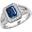 Picture of A gorgeous sapphire & diamond cluster style ring in 18ct white gold