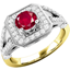 Picture of A stunning ruby & diamond cluster ring in 18ct yellow & white gold