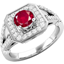 Picture of A stunning ruby & diamond cluster ring in 18ct white gold