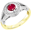 Picture of An elegant ruby & diamond cluster ring in 18ct yellow & white gold