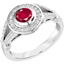 Picture of An elegant ruby & diamond cluster ring in 18ct white gold