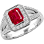 Picture of A gorgeous ruby & diamond cluster style ring in 18ct white gold