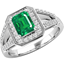 Picture of A gorgeous emerald & diamond cluster style ring in 18ct white gold