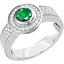 Picture of A beautiful emerald & diamond cocktail ring in 18ct white gold