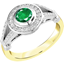 Picture of An elegant emerald & diamond cocktail ring in 18ct yellow & white gold