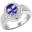 Picture of A beautiful Oval Cut tanzanite & diamond ring in 18ct white gold