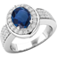 Picture of A beautiful Oval Cut sapphire & diamond ring in 18ct white gold