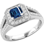 Picture of A stunning sapphire & diamond cocktail ring in 18ct white gold