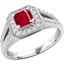 Picture of A stunning ruby & diamond cocktail ring in 18ct white gold