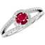Picture of A stunning Round Cut Ruby and diamond ring with shoulder stones in 18ct white gold